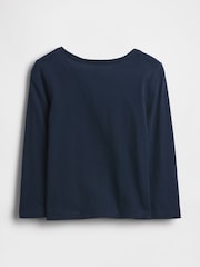 Azul marino - Gap Logo Crew Neck Long Sleeve T-Shirt (6mths-5yrs) (6mths-5yrs) - Imagen 2 de 3