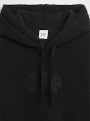 Gap Black Relaxed Logo Sherpa Knit Hoodie - Image 4 of 4