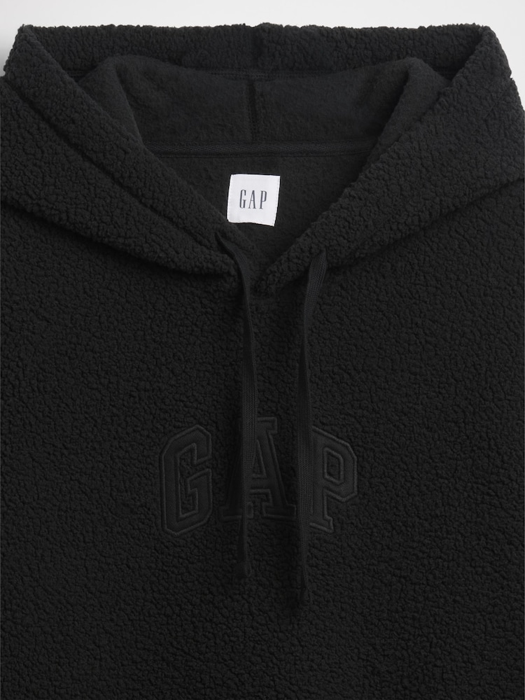Gap Black Relaxed Logo Sherpa Knit Hoodie - Image 4 of 4