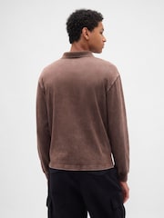 Gap Brown Heavyweight Jersey Polo Shirt - Image 2 of 4