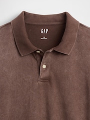 Gap Brown Heavyweight Jersey Polo Shirt - Image 4 of 4