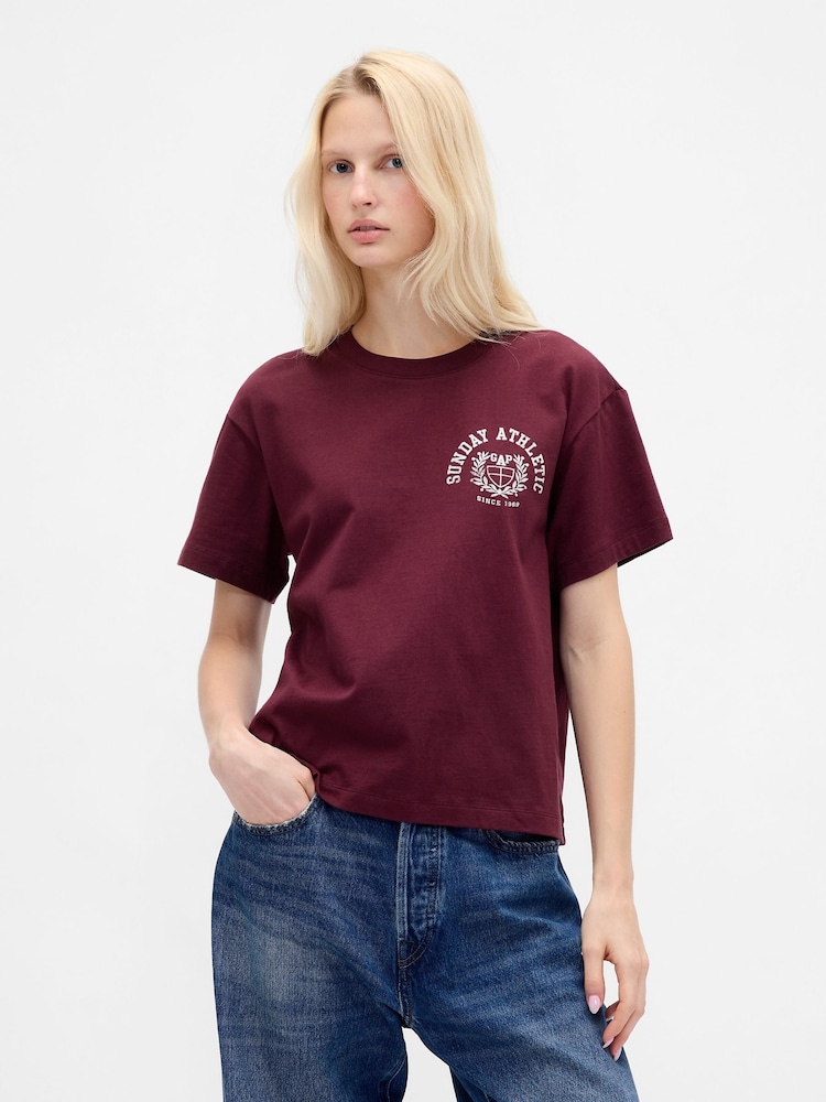 Gap Red Relaxed Graphic Logo T-Shirt - Image 1 of 4