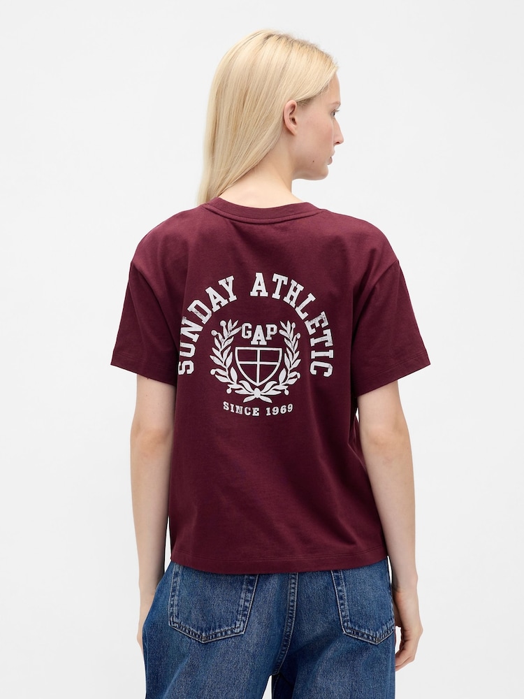 Gap Red Relaxed Graphic Logo T-Shirt - Image 2 of 4