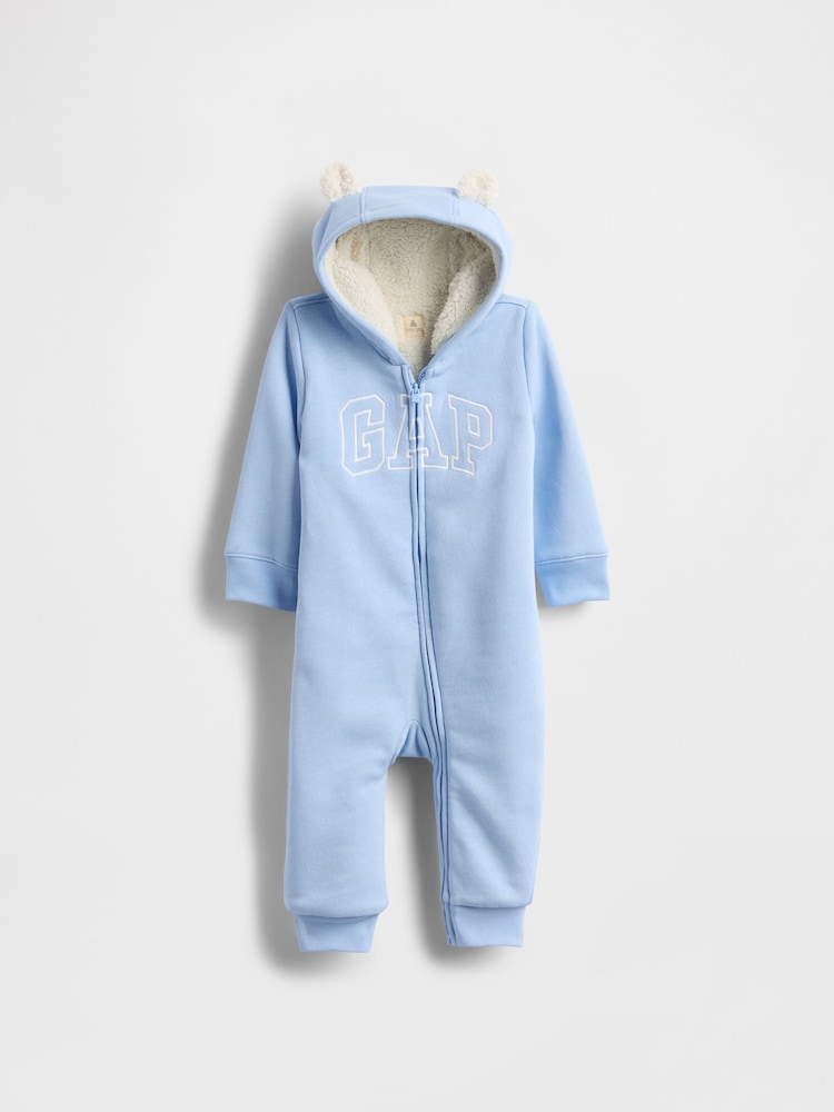 Gap Blue Logo Sherpa One-Piece (Newborn-24mths) (0-24mths) - Image 1 of 3 Gap Blue Logo Sherpa One-Piece (Newborn-24mths) (0-24mths) - Image 1 of 3