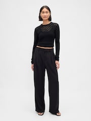 Gap Black Pointelle Sweatshirt - Image 3 of 4