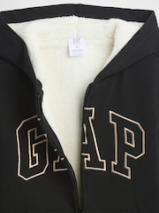 Gap Black Logo Sherpa Hoodie (4-13yrs) - Image 3 of 3