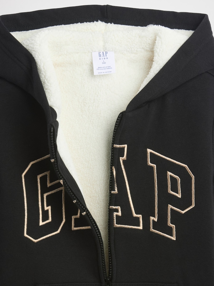 Gap Black Logo Sherpa Hoodie (4-13yrs) - Image 3 of 3