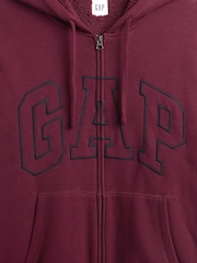 Gap Red Relaxed Logo Sherpa-Lined Zip Hoodie - Image 4 of 4