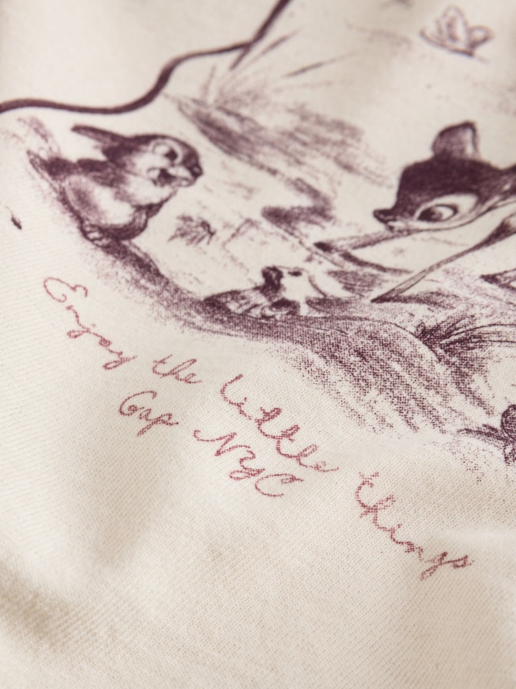Gap White Bambi Disney Graphic Long Sleeve T-Shirt (6mths-5yrs) (6mths-5yrs) - Image 4 of 4