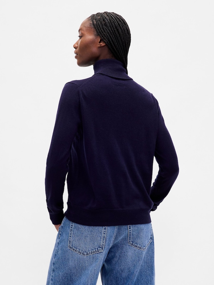 Gap Purple Merino Wool Turtle Neck Jumper - Image 2 of 4