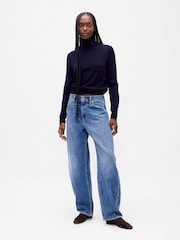 Gap Purple Merino Wool Turtle Neck Jumper - Image 3 of 4