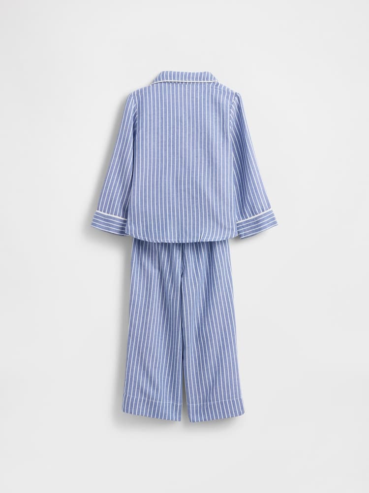 Gap Blue Stripe Flannel Pyjama Top & Trousers Set (6mths-5yrs) (6mths-5yrs) - Image 4 of 4