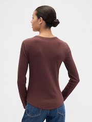 Gap Brown Waffle Knit Crew Neck T-Shirt - Image 2 of 4