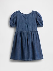 Gap Blue Denim Puff-Sleeve Bow Dress (6mths-5yrs) (6mths-5yrs) - Image 3 of 3
