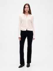 Gap White Soft Touch Stretch Pointelle Cardigan - Image 3 of 4