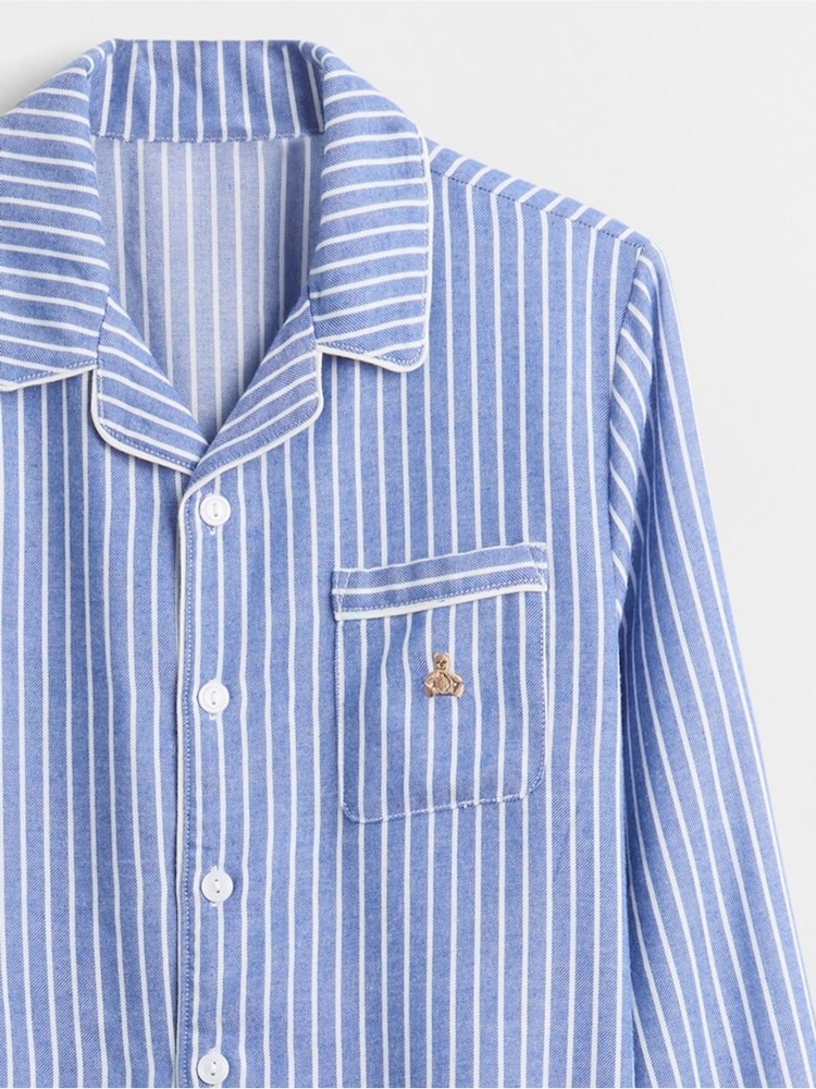 Gap Blue Stripe Flannel Pyjama Top & Trousers Set (6-13yrs) (6-13yrs) - Image 6 of 6