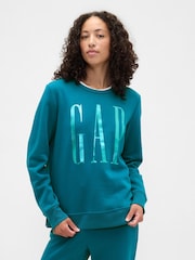Gap Blue Relaxed Logo Crew Neck Jumper - Image 1 of 5