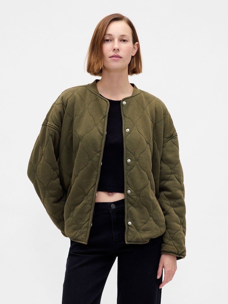 Gap Green Oversized VintageSoft Quilted Jacket - Image 1 of 4