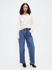 Gap Cream V-Neck Sweatshirt - Image 3 of 5