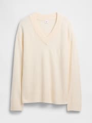 Gap Cream V-Neck Sweatshirt - Image 4 of 5