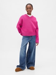 Gap Pink Boxy V-Neck Jumper (4-13yrs) - Image 3 of 5