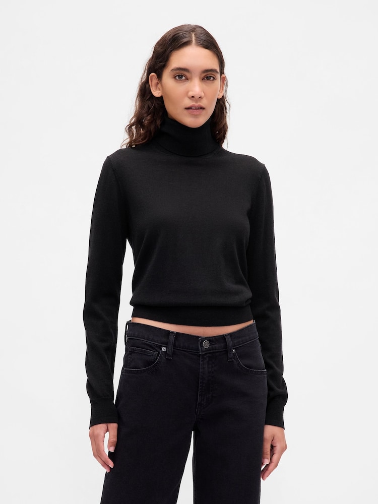 Gap Black Merino Wool Turtle Neck Jumper - Image 1 of 4