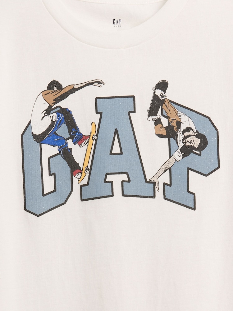 Gap White Logo Graphic T-Shirt (4-13yrs) (4-13yrs) - Image 3 of 3 Gap White Logo Graphic T-Shirt (4-13yrs) (4-13yrs) - Image 3 of 3