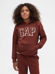 Gap Brown Relaxed Logo Hoodie (4-13yrs) (4-13yrs) - Image 1 of 5