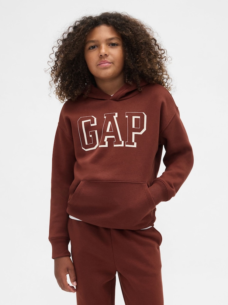 Gap Brown Relaxed Logo Hoodie (4-13yrs) (4-13yrs) - Image 1 of 5