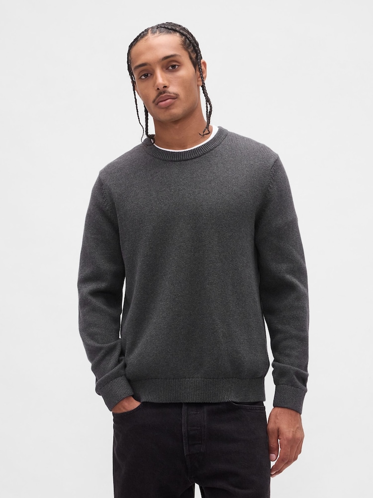 Gap Grey Classic Crew Neck Jumper - Image 1 of 4
