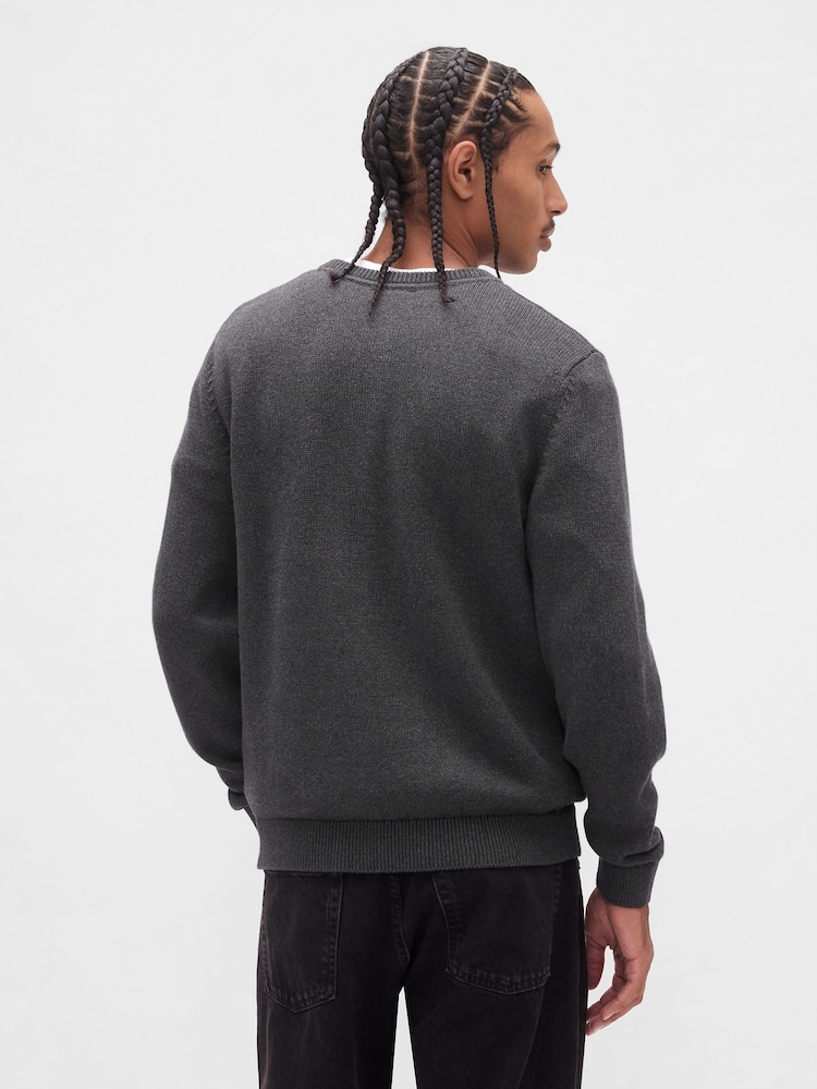 Gap Grey Classic Crew Neck Jumper - Image 2 of 4 Gap Grey Classic Crew Neck Jumper - Image 2 of 4