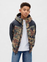 Gap Brown Camo Puffer Jacket (4-13yrs) (4-13yrs) - Image 1 of 6