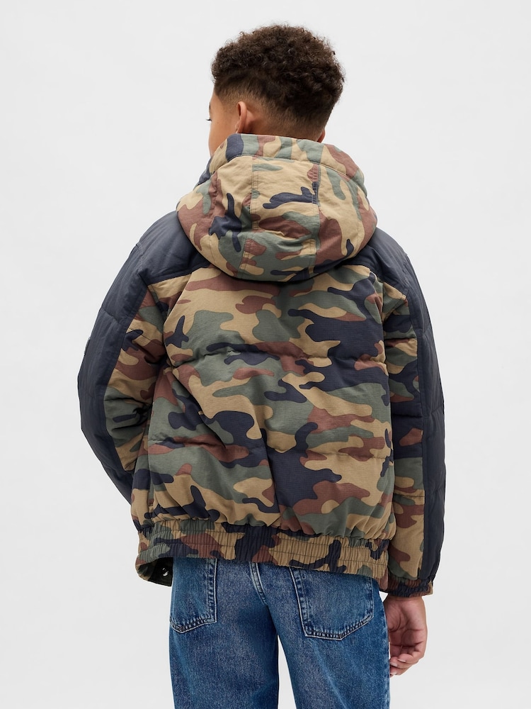 Gap Brown Camo Puffer Jacket (4-13yrs) (4-13yrs) - Image 2 of 6