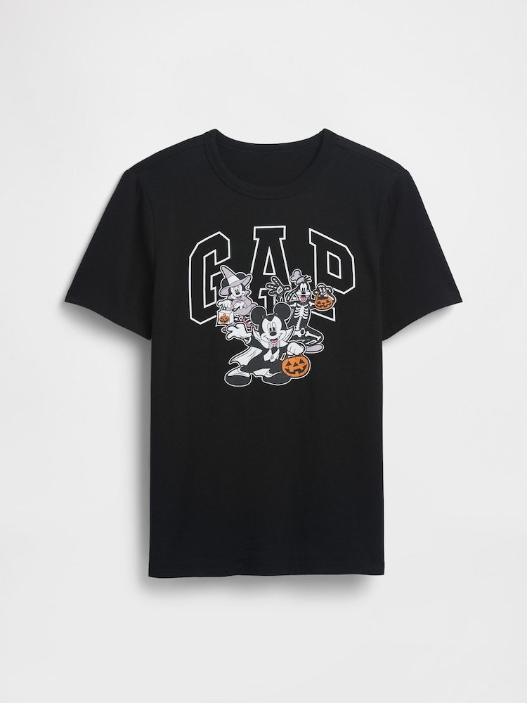 Gap Black Disney Halloween Logo Crew Neck T-Shirt (4-13yrs) (4-13yrs) - Image 1 of 2 Gap Black Disney Halloween Logo Crew Neck T-Shirt (4-13yrs) (4-13yrs) - Image 1 of 2