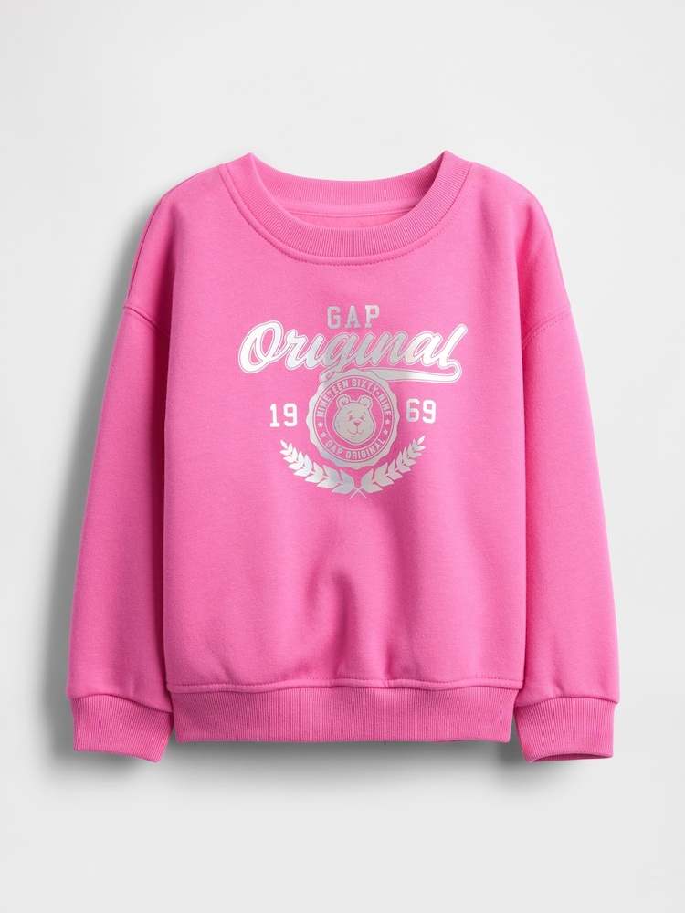 Gap Pink Vintage Soft Logo Sweatshirt (6mths-5yrs) - Image 1 of 3