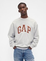 Gap Grey Oversized Heavyweight Logo Sweatshirt - Image 1 of 4