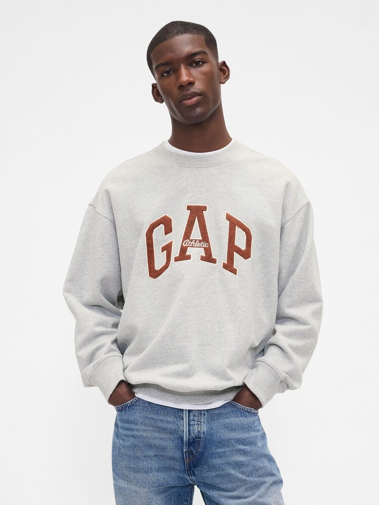 Gap Grey Oversized Heavyweight Logo Sweatshirt - Image 1 of 4