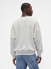Gap Grey Oversized Heavyweight Logo Sweatshirt - Image 2 of 4