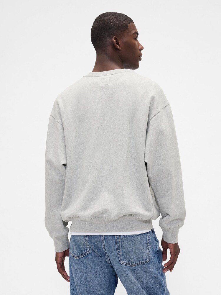 Gap Grey Oversized Heavyweight Logo Sweatshirt - Image 2 of 4