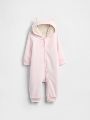 Gap Pink Logo Sherpa One-Piece (Newborn-24mths) (0-24mths) - Image 2 of 3