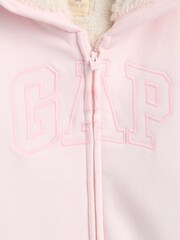 Gap Pink Logo Sherpa One-Piece (Newborn-24mths) (0-24mths) - Image 3 of 3