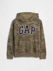 Gap Khaki/Green Relaxed Logo Camo Hoodie (4-13yrs) (4-13yrs) - Image 1 of 3