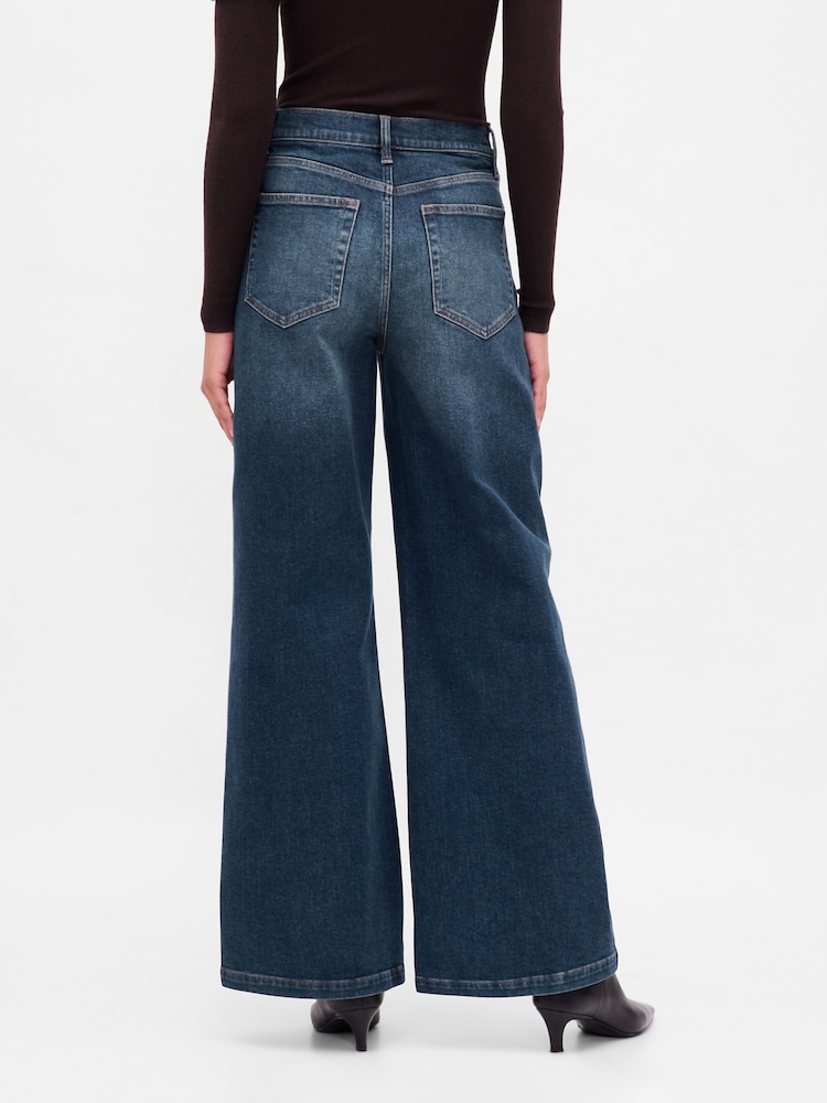 Gap Blue High Waisted Stride Wide-Leg Jeans - Image 2 of 11