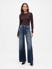 Gap Blue High Waisted Stride Wide-Leg Jeans - Image 6 of 11