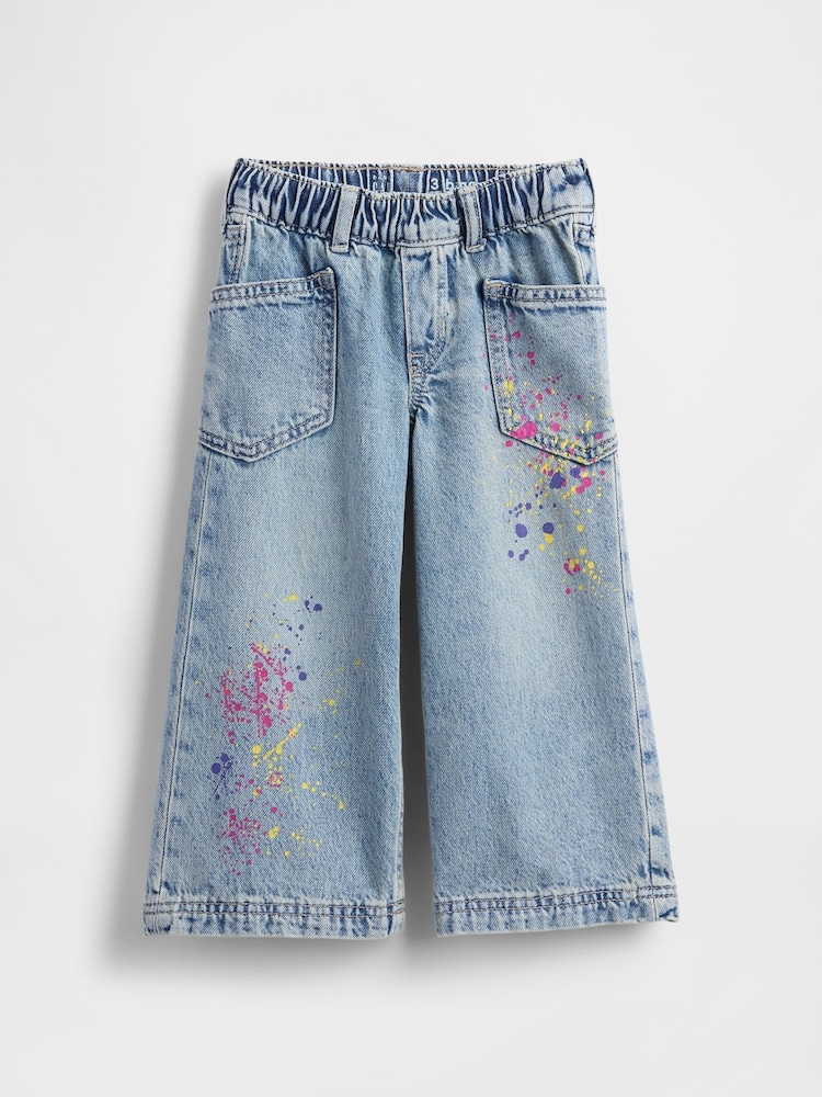 Gap Blue Pull On Baggy Wide-Leg Jeans (6mths-5yrs) (6mths-5yrs) - Image 1 of 2