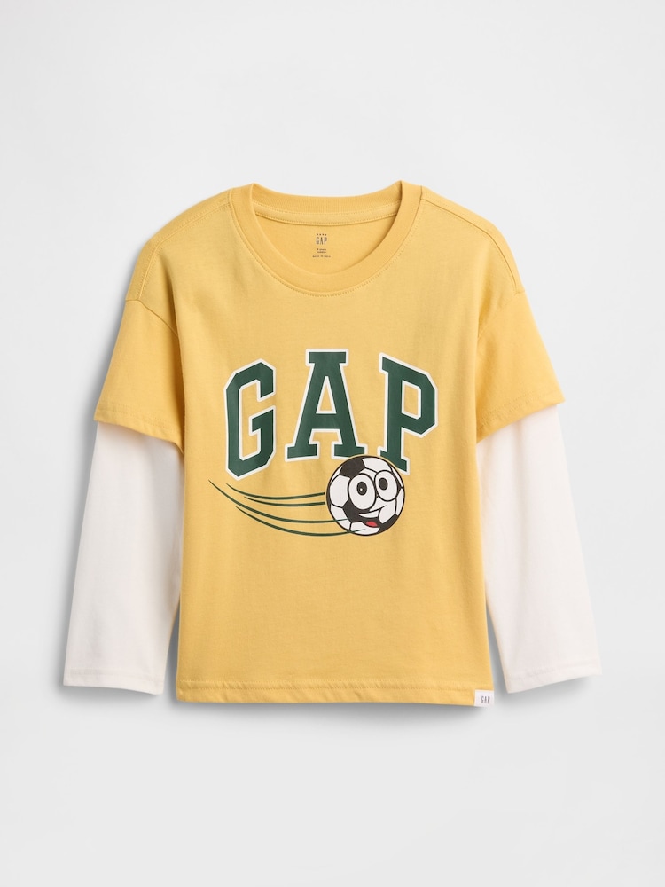 Gap Yellow Graphic Crew Neck Short Sleeve T-Shirt (6mths-5yrs) (6mths-5yrs) - Image 1 of 3