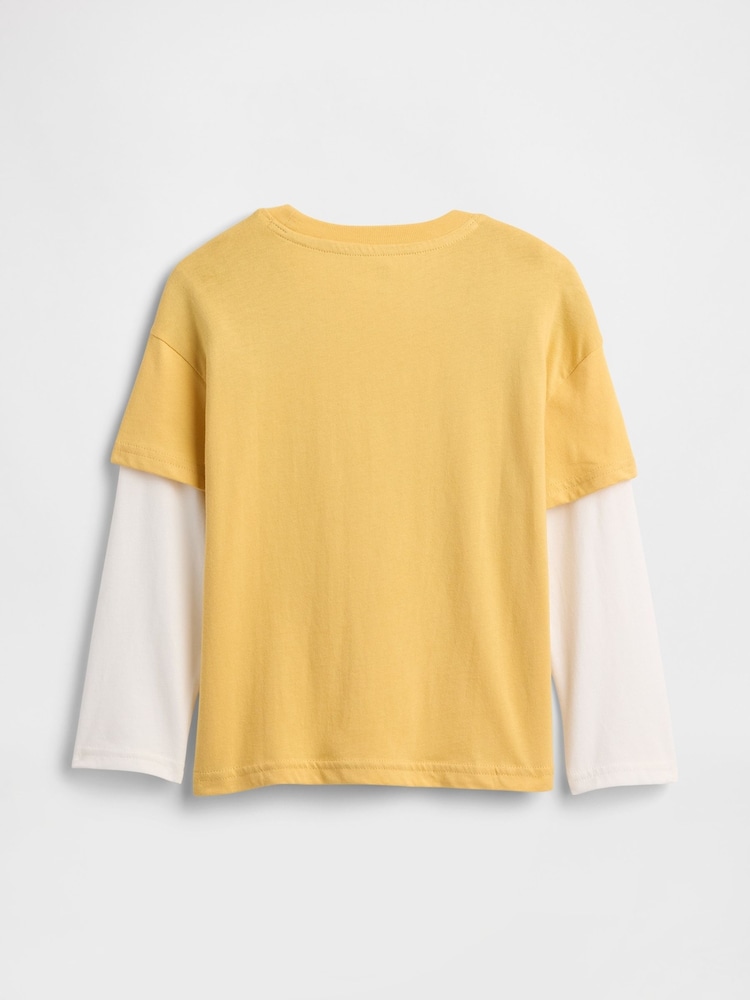 Gap Yellow Graphic Crew Neck Short Sleeve T-Shirt (6mths-5yrs) (6mths-5yrs) - Image 2 of 3
