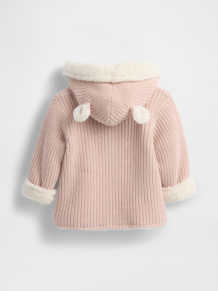 Gap Pink Sherpa Lined Cardigan (0-24mths) - Image 3 of 3 Gap Pink Sherpa Lined Cardigan (0-24mths) - Image 3 of 3