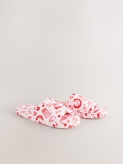 Pink/Red Heart Plush Slider Slippers - Image 3 of 7
