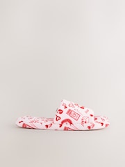 Pink/Red Heart Plush Slider Slippers - Image 4 of 7